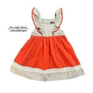 Smock Candy 2T Orange Lace & Ruffles Dress